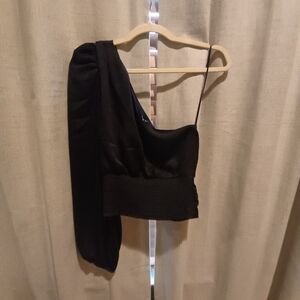 Express Black One-Shoulder Blouse
